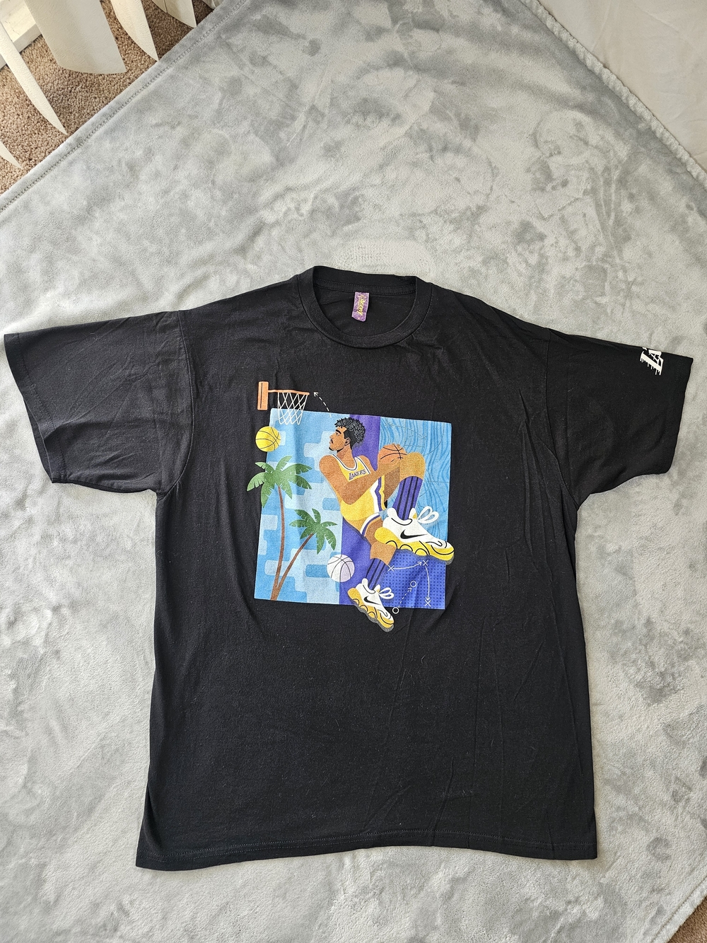 Los Angeles Lakers Game T-Shirt Giveaway - Into the Paint (local artist) 2/19/25